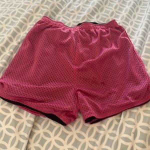 Pink Mesh Athletic Shorts